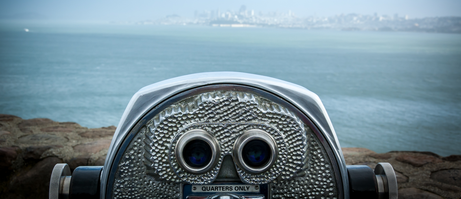 binoculars on shoreline